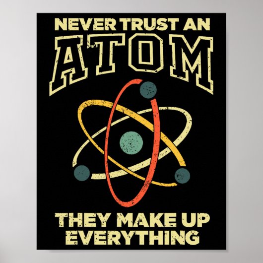 Funny Atom Art Men Women Stem Molecule Chemistry T Poster (Voorkant)