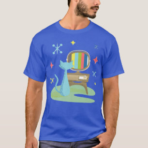Funny Atomic Cat Watching Retro Television met VI T-shirt
