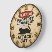 Funny Attack Cat  Grote Klok (Hoek)