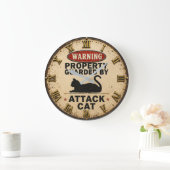 Funny Attack Cat  Grote Klok (Huis)