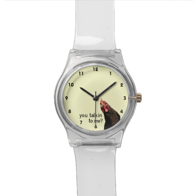 Funny Attitude Chicken Polshorloge (Close Up)