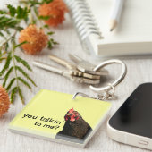 Funny Attitude Chicken Sleutelhanger (Voorkant Rechts)