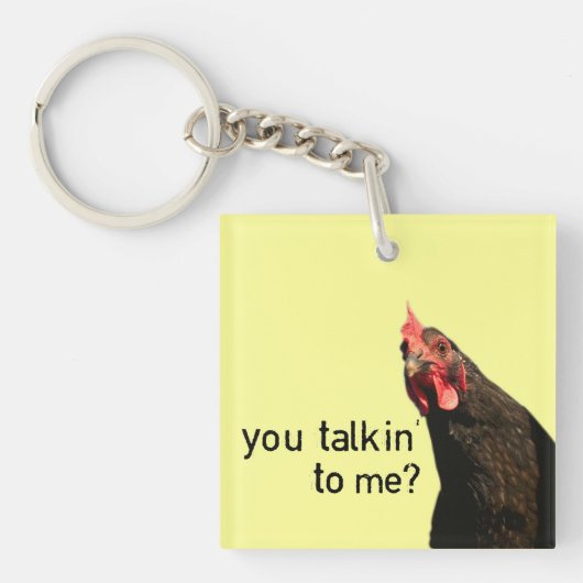 Funny Attitude Chicken Sleutelhanger (voorkant)