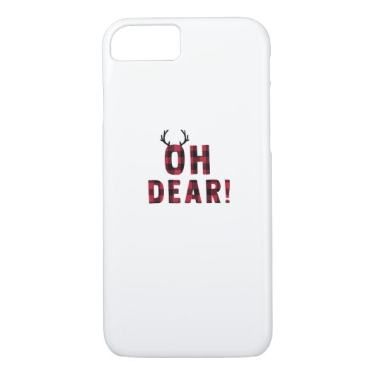 Funny Attitude Oh Dear Plaid Deer Creative Design Case-Mate iPhone Case (Achterkant)