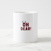 Funny Attitude Oh Dear Plaid Deer Creative Design  Grote Koffiekop (Voorkant)