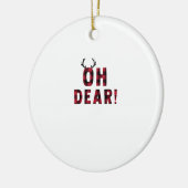 Funny Attitude Oh Dear Plaid Deer Creative Design Keramisch Ornament (Links)