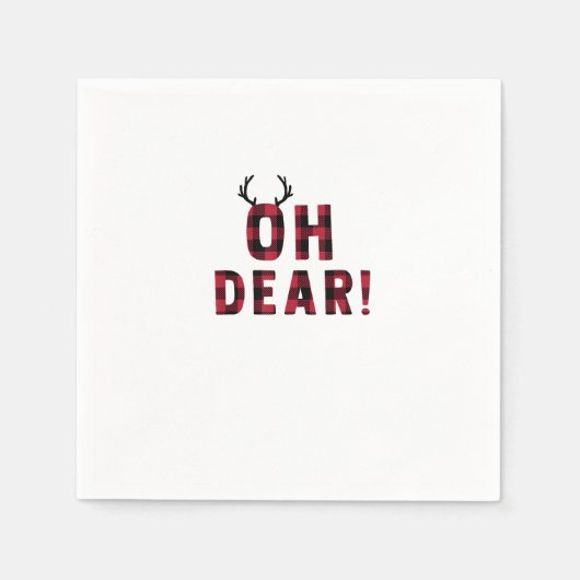 Funny Attitude Oh Dear Plaid Deer Creative Design Servet (Voorkant)