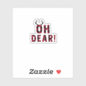 Funny Attitude Oh Dear Plaid Deer Creative Design Sticker (Vel)