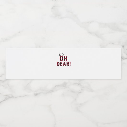 Funny Attitude Oh Dear Plaid Deer Creative Design  Waterfles Etiket (Enkel label)