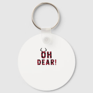 Funny Attitude Oh Dear Plaid Deer CreativeKeychain Sleutelhanger