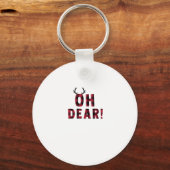 Funny Attitude Oh Dear Plaid Deer CreativeKeychain Sleutelhanger (Voorkant)