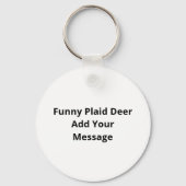 Funny Attitude Oh Dear Plaid Deer CreativeKeychain Sleutelhanger (Achterkant)