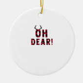 Funny Attitude Oh Dear Plaid Deer CreativeOrnament Keramisch Ornament (Voorkant)
