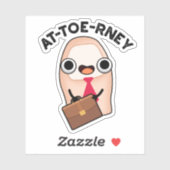 Funny Attorney Toe Pun Sticker (Vel)