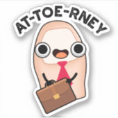 Funny Attorney Toe Pun Sticker (Voorkant)