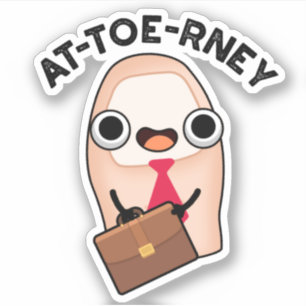 Funny Attorney Toe Pun Sticker