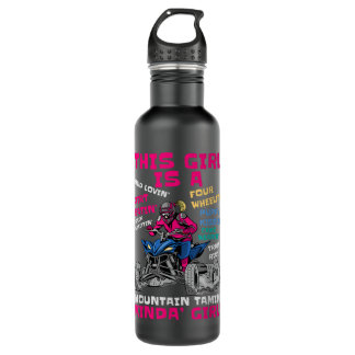 Funny ATV Quad Bike Riding Girl All-Terrain Four W Waterfles