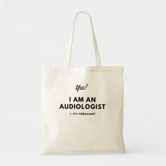 Funny Audiologist Black and White Cute Tote Bag (Voorkant)