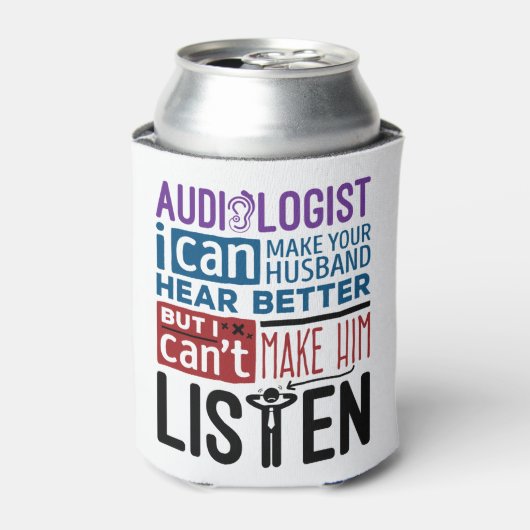 Funny Audioloog kan de man helpen beter te horen Blikjeskoeler (Blikje Voorkant)