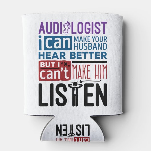 Funny Audioloog kan de man helpen beter te horen Blikjeskoeler (Achterkant)