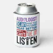 Funny Audioloog kan de man helpen beter te horen Blikjeskoeler (Blikje Achterkant)