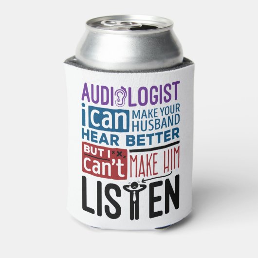 Funny Audioloog kan de man helpen beter te horen Blikjeskoeler (Blikje Achterkant)