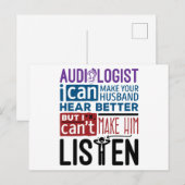 Funny Audioloog kan de man helpen beter te horen Briefkaart (Voorkant / Achterkant)