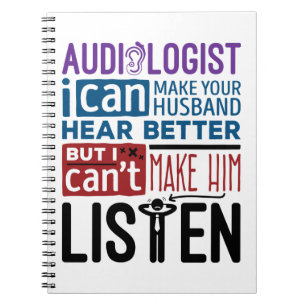 Funny Audioloog kan de man helpen beter te horen Notitieboek