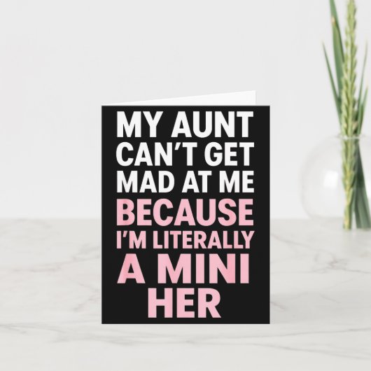 Funny Aunt Niece Mini Her Matching Family Quote Kaart (Voorkant)