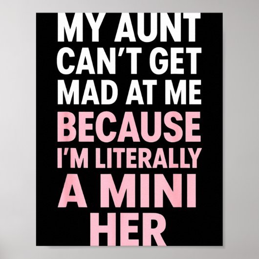 Funny Aunt Niece Mini Her Matching Family Quote  Poster (Voorkant)