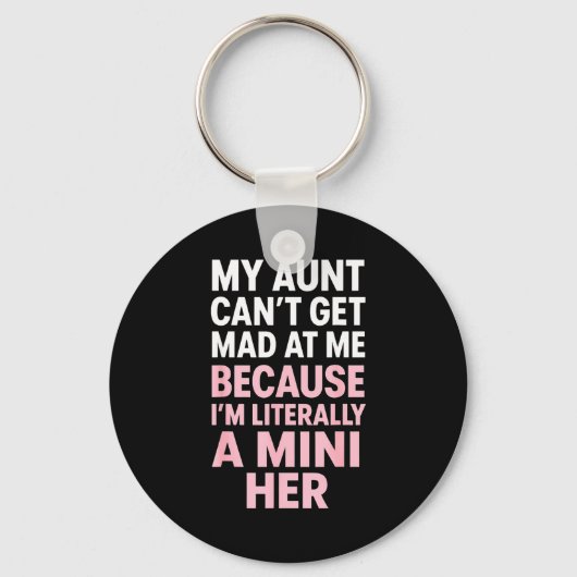 Funny Aunt Niece Mini Her Matching Family Quote Sleutelhanger (Voorkant)