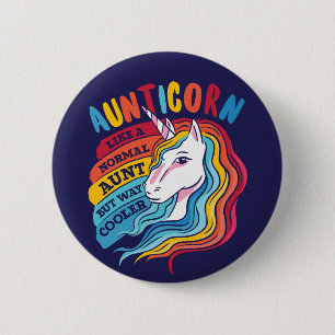 Funny Aunticorn Cute Unicorn tante Cool tante Ronde Button 5,7 Cm