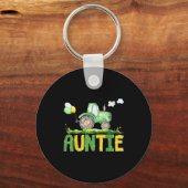 Funny Auntie Birthday Boy Tractor Farm Truck Match Sleutelhanger (Voorkant)