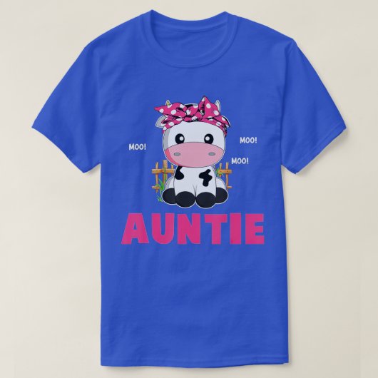 Funny Auntie Cow Cute Cow Farmer Birthday Matching T-shirt (Design voorkant)
