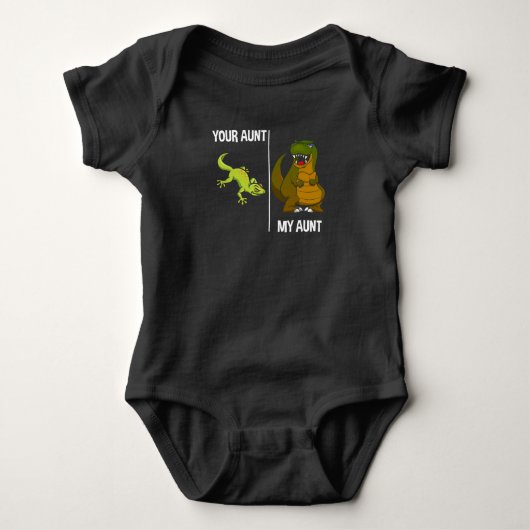 Funny Auntie Dinosaur Lizard Dino Cool tante Romper (Voorkant)