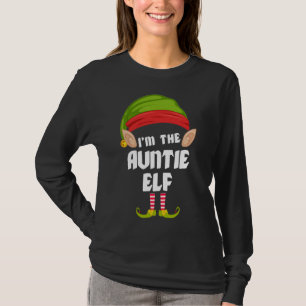 Funny Auntie Elf Matching Family PJ Kerstmis T-shirt