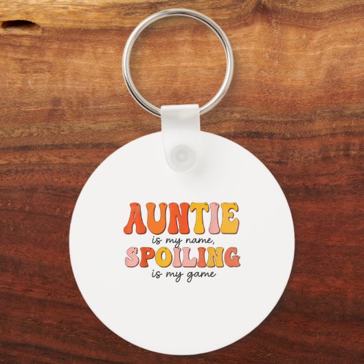 Funny Auntie Is My Name Siling Is My Game Design F Sleutelhanger (Voorkant)