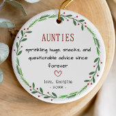 Funny auntie quote personalized keepsake  keramisch ornament