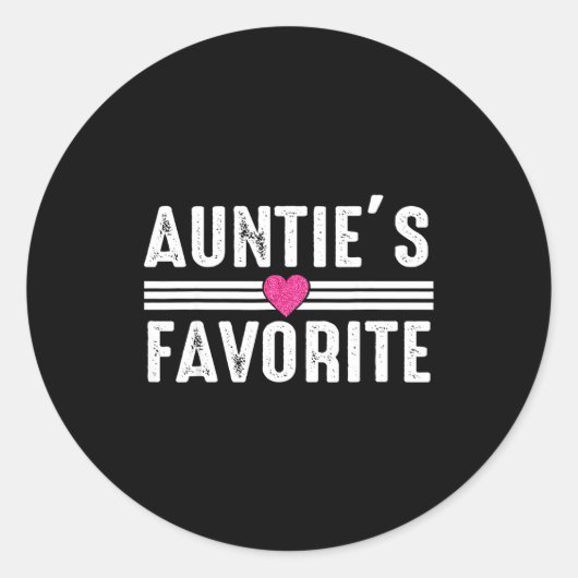 Funny Auntie'ss Favorite Son Daughter I'm Auntie's Ronde Sticker (Voorkant)