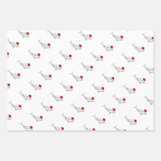 Funny Aussie Shark Xmas-kaart  Inpakpapier Vel (Voorkant 2)