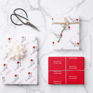 Funny Aussie Shark Xmas-kaart Inpakpapier Vel