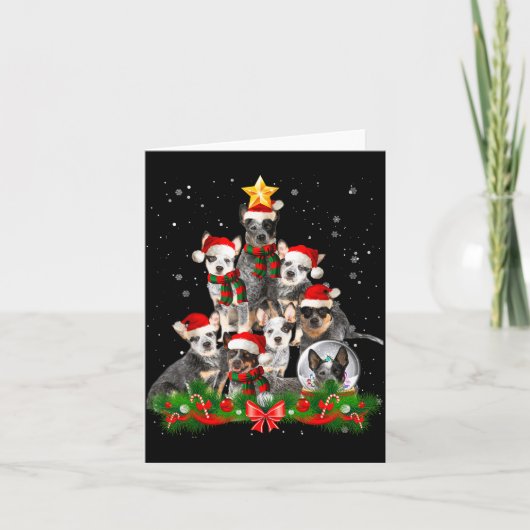 Funny Australian Cattle Dog Dog Christmas Tree - B Kaart (Voorkant)