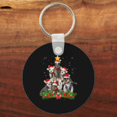 Funny Australian Cattle Dog Dog Christmas Tree - B Sleutelhanger (Voorkant)