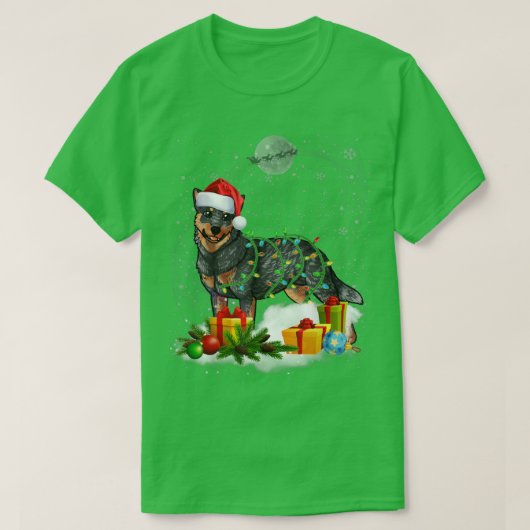 Funny Australian Cattle Dog Kerstmis lams S T-shirt (Design voorkant)