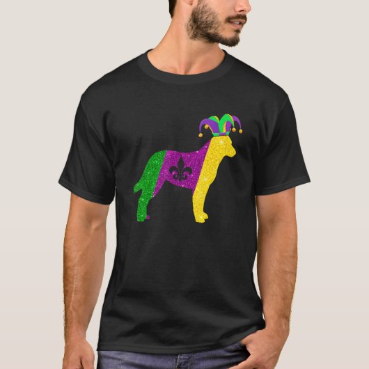 Funny Australian Cattle Dog Mardi Gras Party Mask T-shirt (Voorkant)