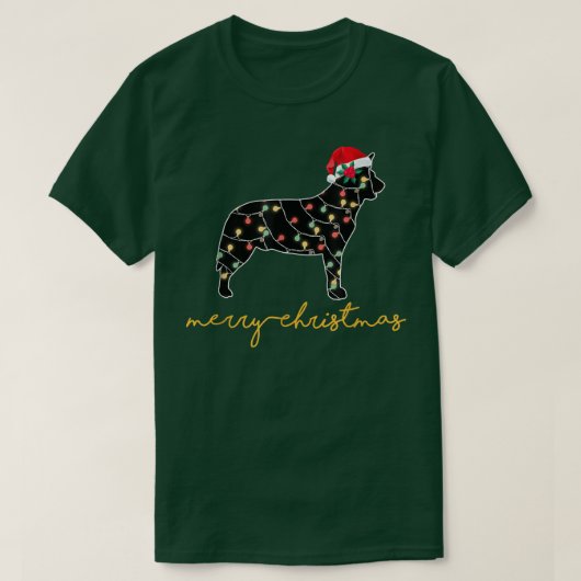 Funny Australian Cattle Dog Tree-kerstlichten T-shirt (Design voorkant)