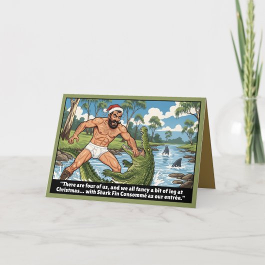 Funny Australian Christmas Kaart (Voorkant)
