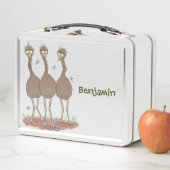 Funny Australian emu trio cartoon illustratie (In situ)