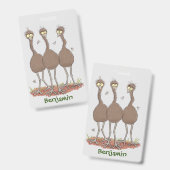 Funny Australian emu trio cartoon illustratie Badge (Voor- en achterkant)