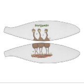 Funny Australian emu trio cartoon illustratie Basketbal (Panelen)